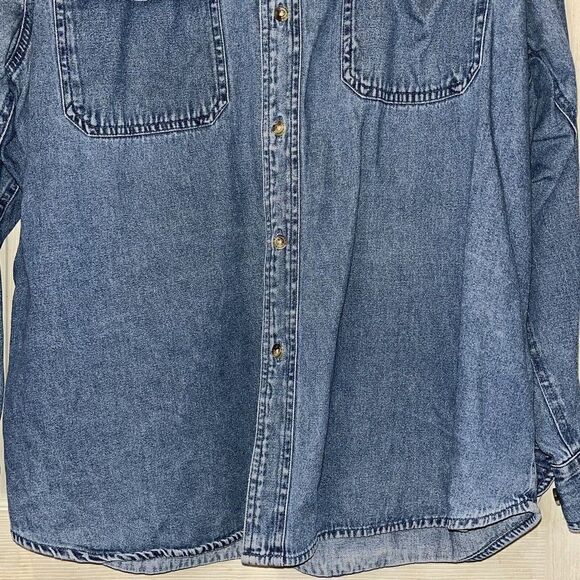 VTG Winchester Denim Button Down Shirt Men’s Sz XL Blue Collared Long Sleeve - Picture 7 of 16